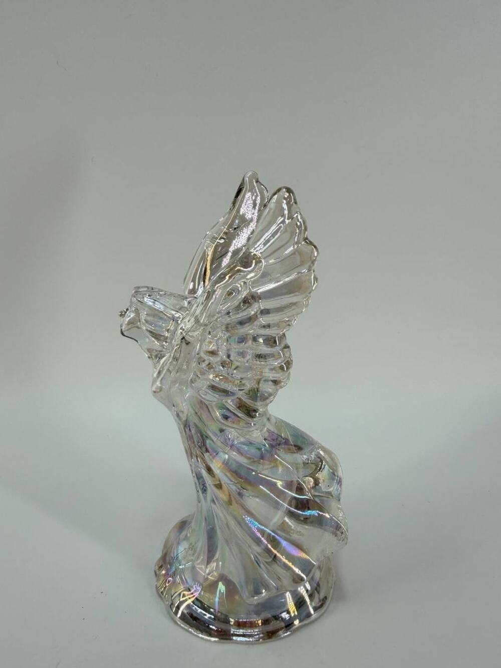 Iridescent Glass Angel Candle Holder Taper Christmas Holiday Decor